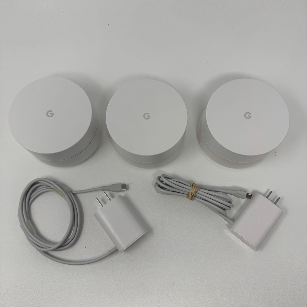 Google WiFi Mesh System AC1304 3 Pack White Dual Band Wireless Router Set
